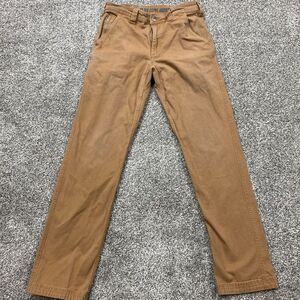Duluth Trading pants mens 30x34 Flex Fire Hose brown canvas zippocket slim fit